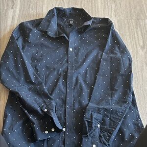 H&M Black Polka Dot Dress Shirt